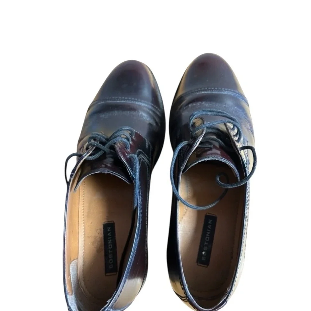 Bostonian Men's Leather Dress Shoes Burgundy Oxfords Lace‎ Up Size 10.5M
